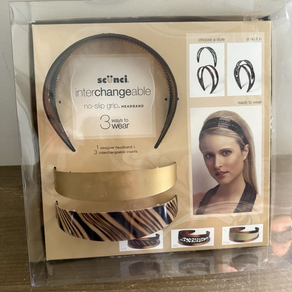 Scünci interchangeable headband set Vintage 1980